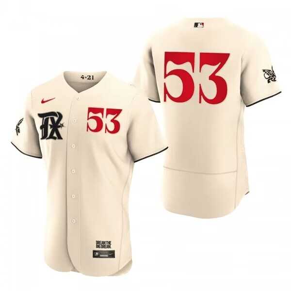 Men%27s Texas Rangers #53 Adolis Garcia Cream 2023 City Connect Flex Base Stitched Baseball Jersey Dzhi